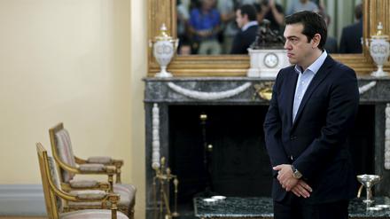 Der griechische Ministerpräsident Alexis Tsipras bei der Vereidigung neuer Kabinettmitglieder 