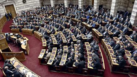 Hängepartie im griechischen Parlament.