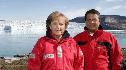 GroKo auf Reisen: Angela Merkel und Sigmar Gabriel bei ihrem Grönland-Besuch.