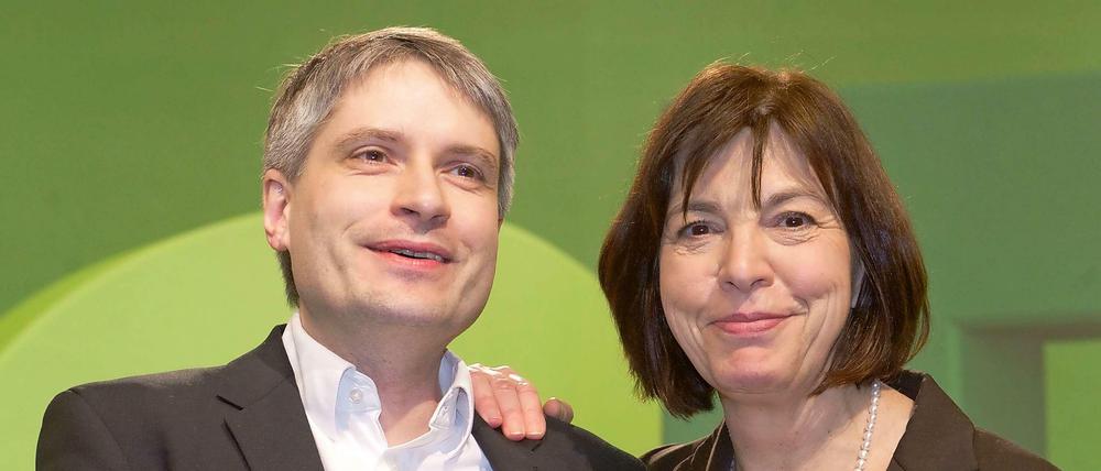 Das Spitzenduo der Grünen zur Europawahl: Rebecca Harms und Sven Giegold.