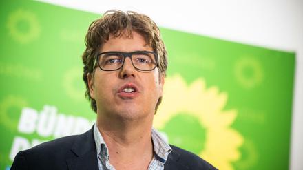 Michael Kellner, Politischer Bundesgeschäftsführer, spricht in Berlin über das Wahlkampfmanagement der Grünen. 