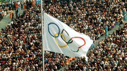 Trauerfeier im Münchner Olympiastadion für die Opfer des palästinensischen Terroranschlages 1972 