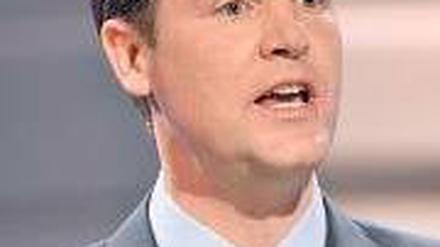 Kameratauglich. Liberaldemokrat Nick Clegg in der Fernsehdebatte. Foto: dpa