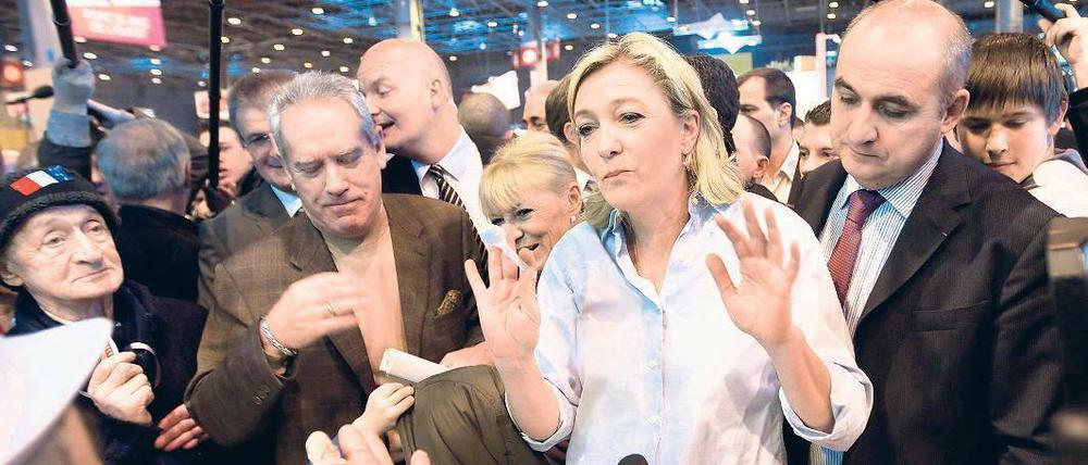 Die Nase vorn. Die französische Rechtsextremistin Marine Le Pen hatte die Parteiführung im Januar von ihrem Vater übernommen.