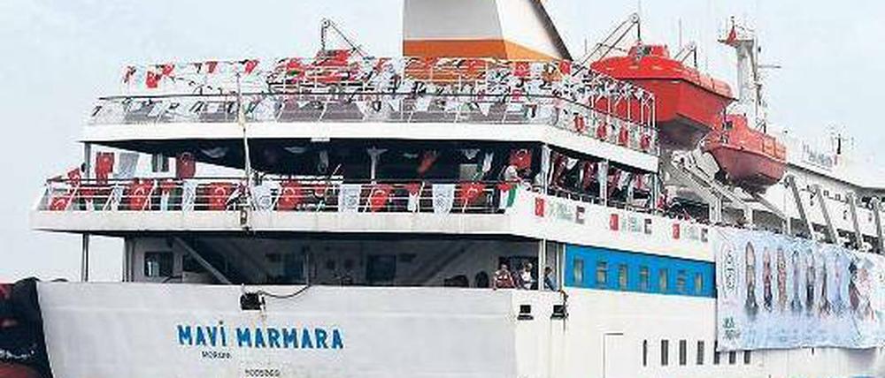 Auch die „Mavi Marmara“ gehört zu der geplanten Flottille. Neun türkische Aktivisten waren 2010 auf dem Schiff beim Einsatz israelischer Soldaten getötet worden. 