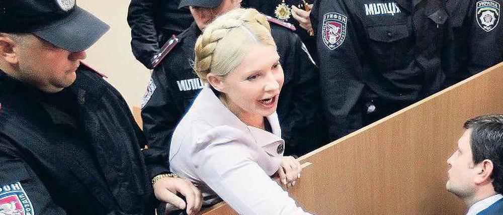 Vor Gericht. Die frühere Premierministerin Julia Timoschenko. Foto: dpa