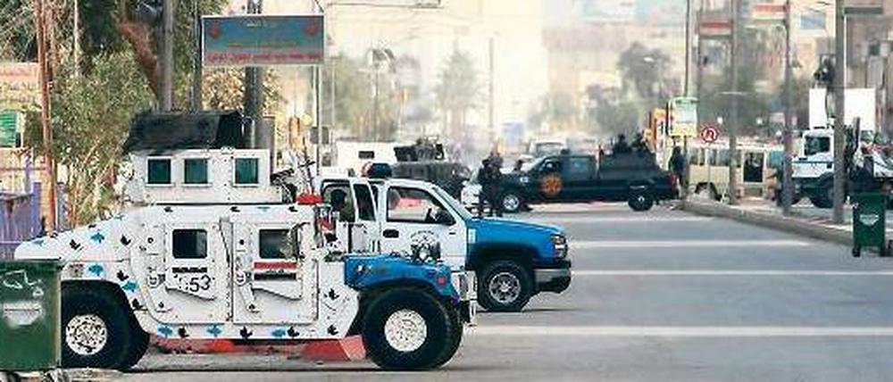 Auf Nummer sicher. 100 000 Sicherheitskräfte bevölkern das Stadtzentrum von Bagdad beim Arabischen Gipfel