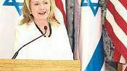 Flagge zeigen. US-Außenministerin Hillary Clinton am Montag in Jerusalem.