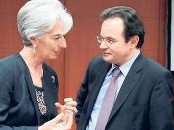 Christine Lagarde gab die Liste 2010 Athens Finanzminister Papakonstantinou. Foto: rtr
