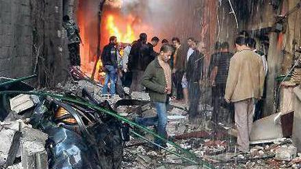 Verwüstet: Durch die Explosionen wurden ganze Straßenzüge zerstört. Foto: AFP