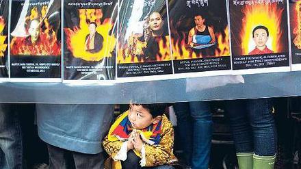 Solidarität. In New York demonstrieren Exil-Tibeter und Unterstützer.