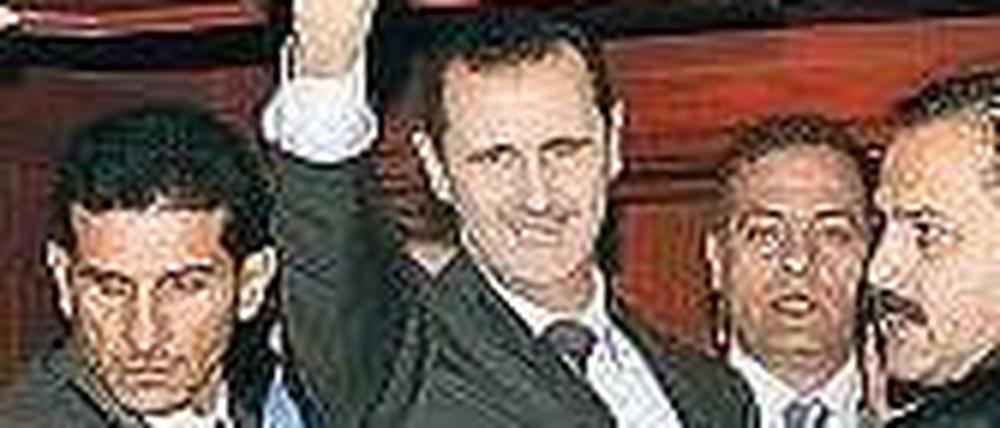 Will kämpfen. Machthaber Assad am Sonntag vor seiner Rede in der Oper. Foto: AFP