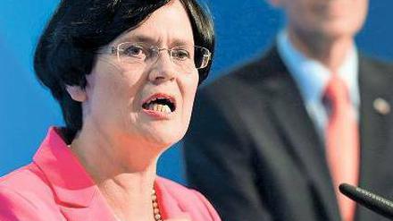 Gibt sich kämpferisch, trotz allerVorwürfe: Ministerpräsidentin Lieberknecht. Foto: dpa