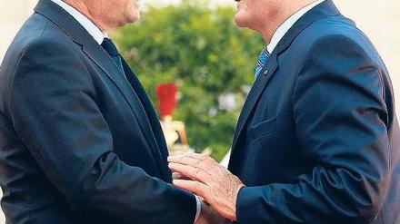 In aller Freundschaft. Hollande (links), Gauck am Dienstag in Paris. Foto: dpa