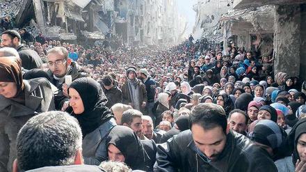 Von Todesangst gezeichnet. Dieses Foto aus dem Damaszener Stadtviertel Yarmouk wurde von den Vereinten Nationen verbreitet – als Appell an die Welt. 