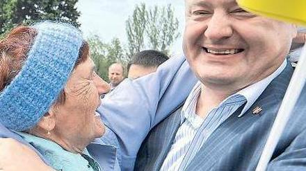 Petro Poroschenko im Wahlkampf. Das Bild veröffentlichte sein eigener Presseservice.