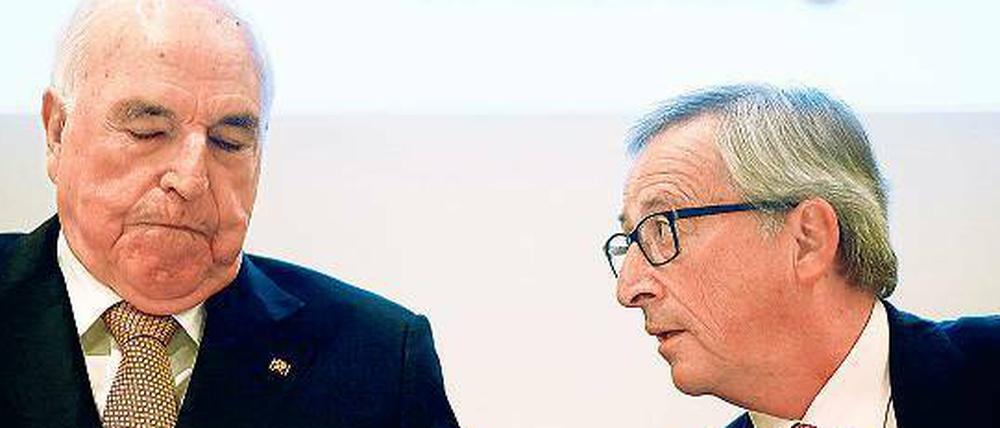 Der Alte und sein Junior: Ex-Kanzler Helmut Kohl (links) und EU-Kommissionschef Jean-Claude Juncker.