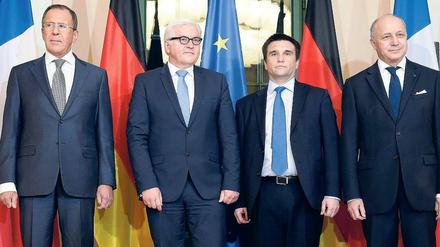 Krisenrunde. Die Außenminister Russlands, Deutschlands, der Ukraine und Frankreichs Anfang der Woche in Berlin.