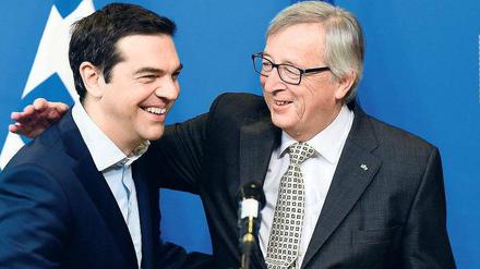Alexis Tsipras, Regierungschef von Griechenland, und Jean-Claude Juncker, Chef der EU-Kommission, am Freitag in Brüssel.