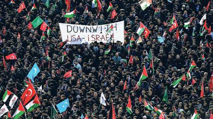 Solidarität mit den Palästinensern. Auch in Istanbul gingen viele Menschen auf die Straße, um Israel zu verdammen. 