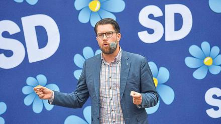 Im Aufwind. Jimmie Åkesson, Chef der Schwedendemokraten, nutzt die zunehmend immigrationsfeindliche Stimmung im Land aus. 