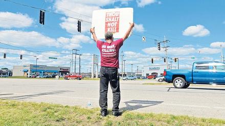 Du sollst nicht töten: Einsamer Protest vor dem Hinrichtungsgefängnis in Indiana.  