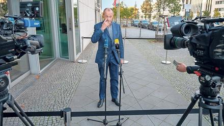Friedrich Merz vor der CDU-Parteizentrale.