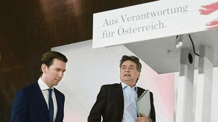 Schwieriges Verhältnis. Österreichs Kanzler Sebastian Kurz (l.) führt mit seiner ÖVP ein Regierungsbündnis mit den Grünen und deren Chef Werner Kogler.