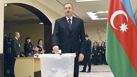 Siegessicher: Aserbaidschans Präsident Ilham Alijew. 