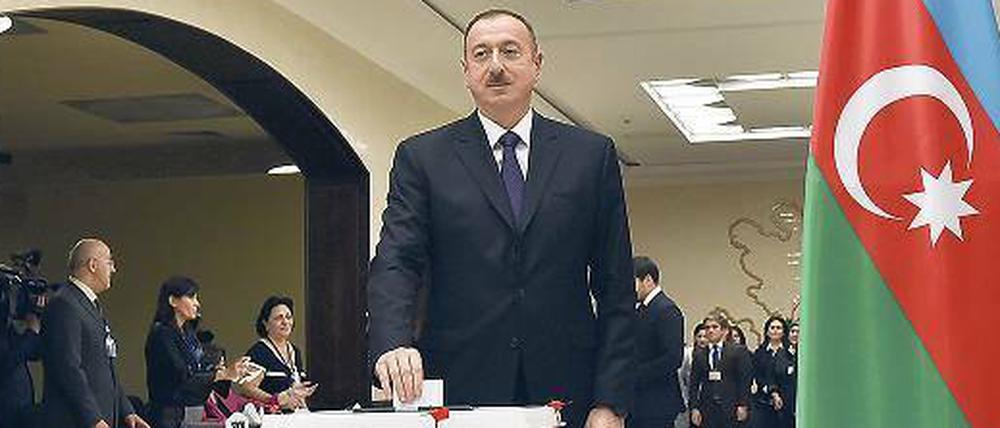 Siegessicher: Aserbaidschans Präsident Ilham Alijew. 