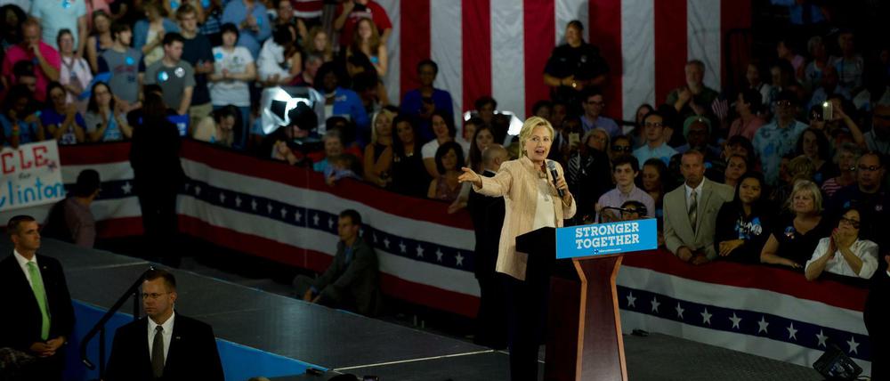Hillary Clinton beim Wahlkampf in der John Marshall High School am 17. August in Cleveland, Ohio.