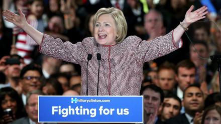 Hillary Clinton nach dem Sieg bei den Vorwahlen in New York.
