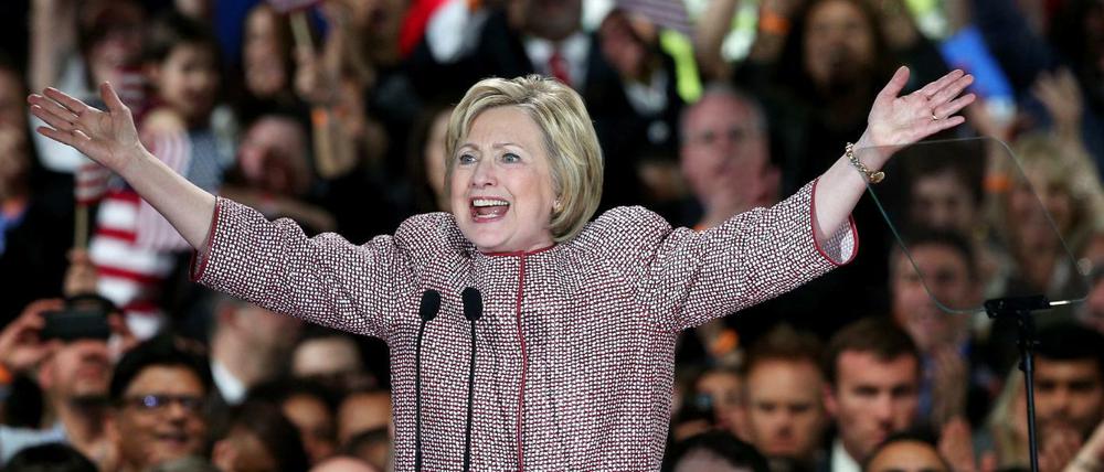 Hillary Clinton nach dem Sieg bei den Vorwahlen in New York.