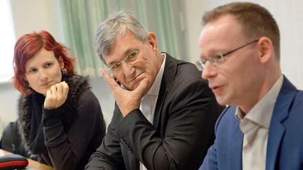 Linken-Funktionäre Kipping, Riexinger, Höhn (von links): Ehrenkodex für Mitarbeiter geplant