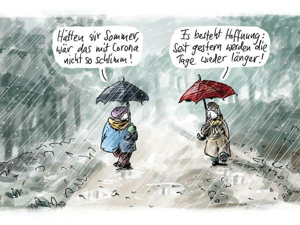 Unser Karikaturist Klaus Stuttmann denkt offenbar bereits wieder an den Sommer.