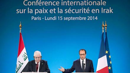 Frankreichs Präsident François Hollande betonte, es gebe keine Zeit zu verlieren. Iraks Präsident Fuad Massum machte sich für baldige Lufteinsätze stark. 