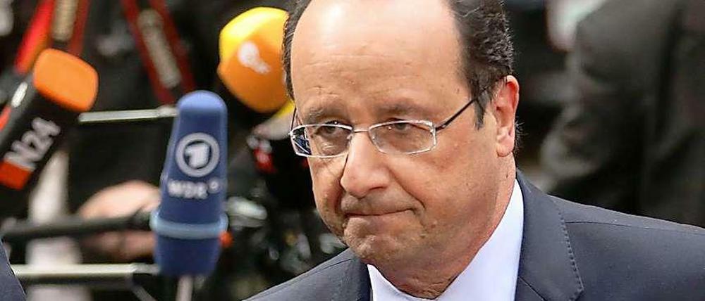 Frankreichs Präsident François Hollande am Dienstagabend bei seiner Ankunft in Brüssel.