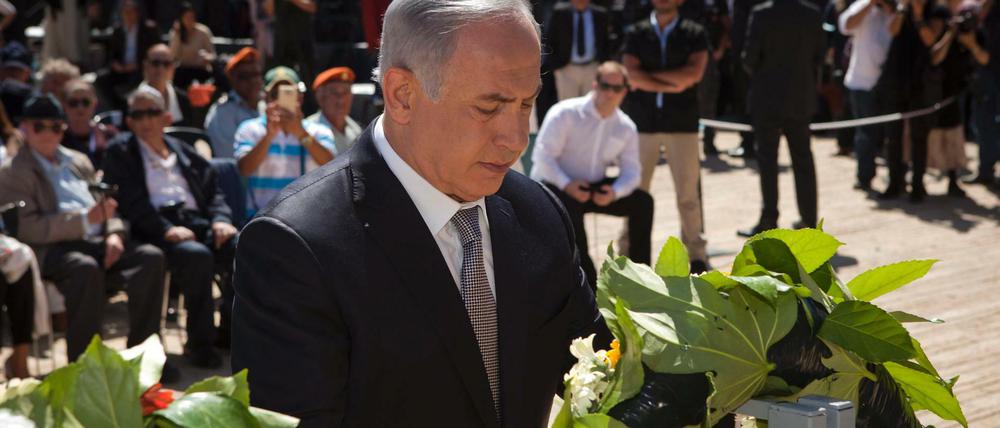 Israels Ministerpräsident Benjamin Netanjahu beim Holocaust-Gedenktag in Yad Vashem.