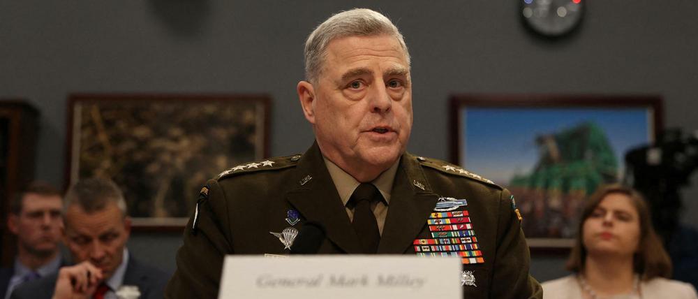 Der US-Generalstabschef Mark Milley spricht bei einer Konferenz in Washington. 