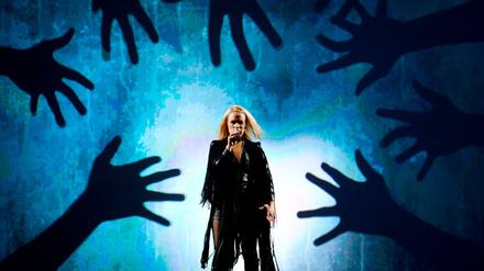 Probenbild der Isländerin Greta Salome für den Eurovision Song Contest 2016.