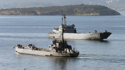 Militärkonflikt. Die türkische Marine unterwegs zum Einsatz.