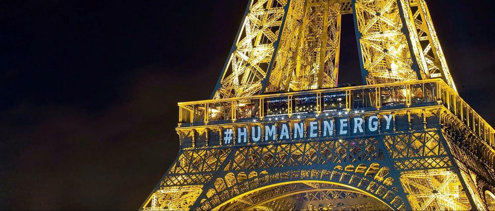 In ganz Paris haben in den vergangenen gut zwei Wochen Künstler ihre Werke zum Klimagipfel ausgestellt. Diese Lichtinstallation stammt von Yann Toma. 