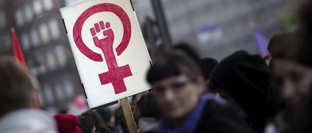 Demonstration am internationalen Frauentag.