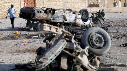In Bagdad und im Norden Iraks, hier in Mahmudiya, explodierten am Montag mehrere Sprengsätze.