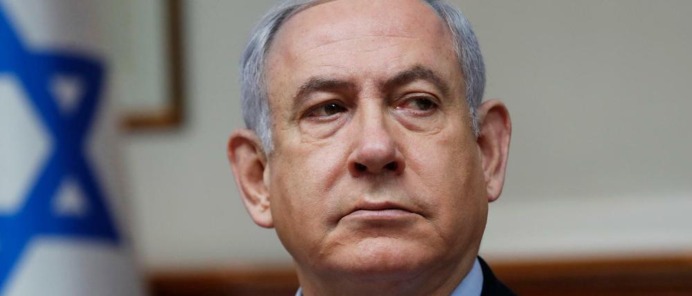 Benjamin Netanjahu, Ministerpräsident von Israel, leitet am 13.02.2020 die wöchentliche Kabinettssitzung.