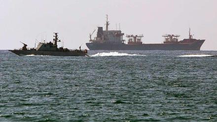 Ein israelisches Kriegsschiff im südisraelischen Hafen von Ashdod.
