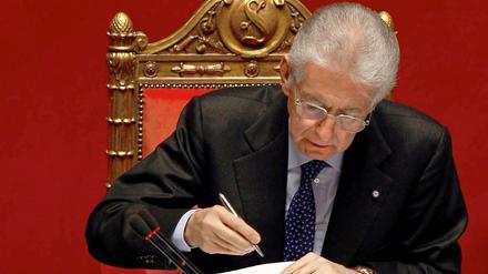 Mario Monti im römischen Senat.