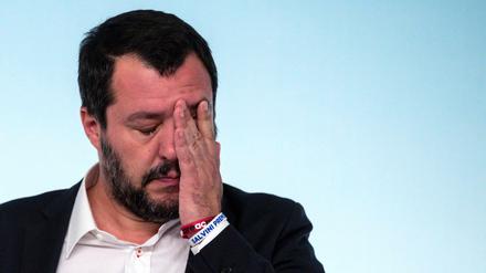 Matteo Salvini, Innenminister von Italien, bei einer Pressekonferenz im Palazzo Chigi in Rom. 