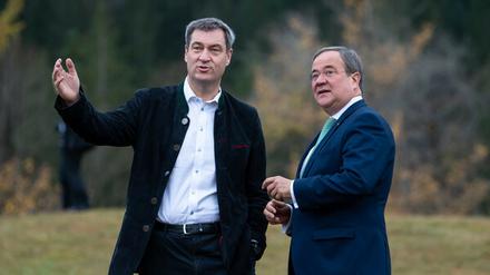 Wer führt, wer wird geführt? Markus Söder und Armin Laschet (CDU) kämpfen noch um die Kanzlerkandidatur.