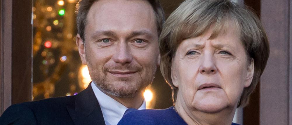 Bundeskanzlerin Angela Merkel und FDP Bundesvorsitzender Christian Lindner.